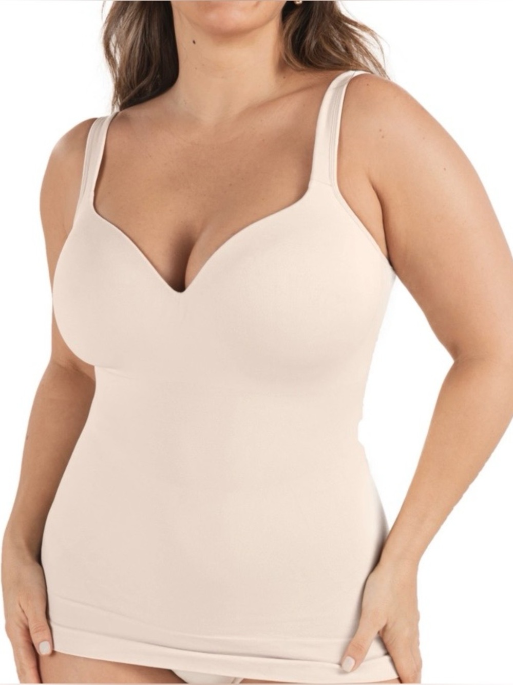 Shapermint Essentials Sweetheart Built-In Bra Shaper Cami -
Chai / 3XL